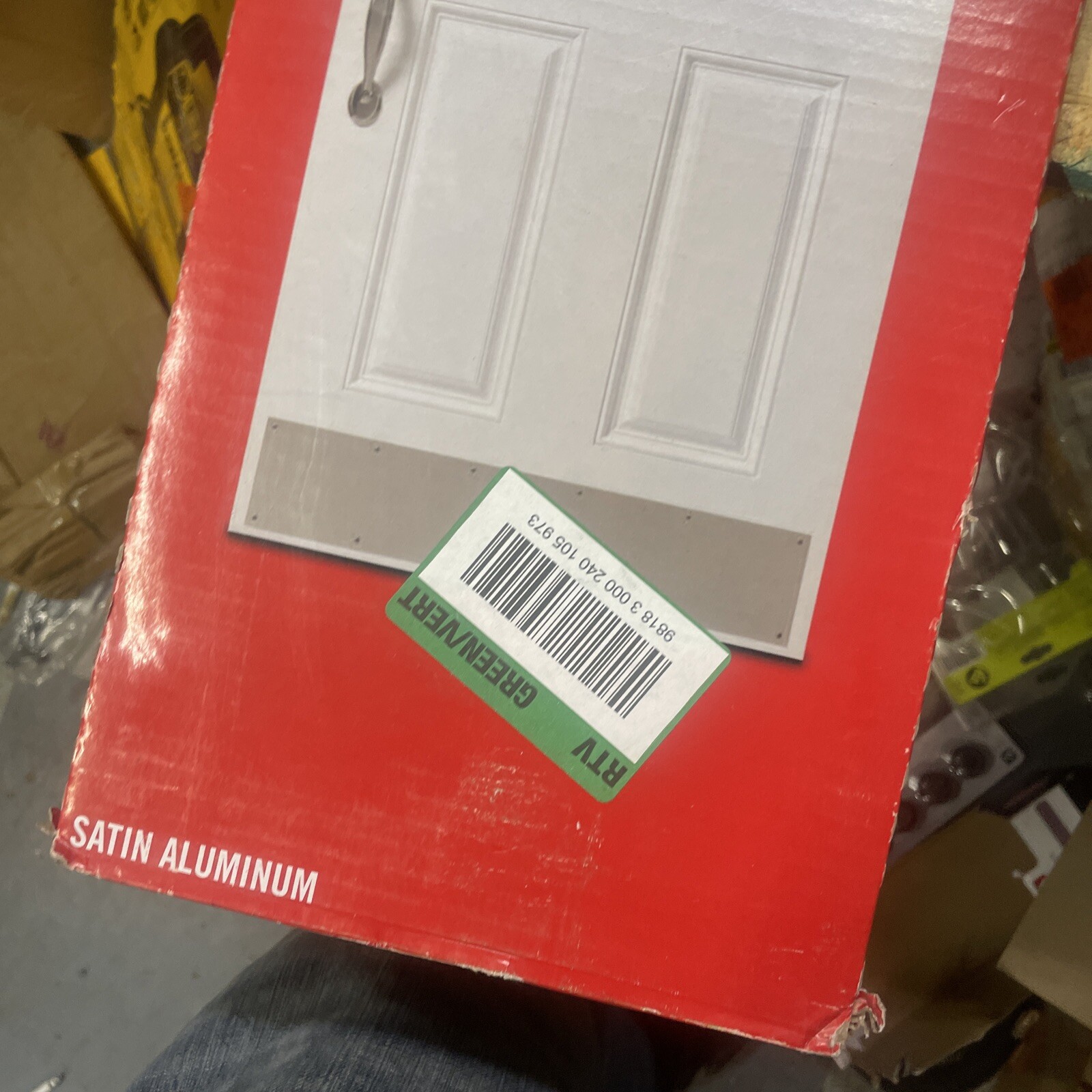 Everbilt Kick Plate 8" x 34" Satin Aluminum Decorative Door Accessory