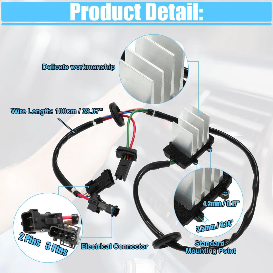 Pack of 1 for Saab 9-5 1999-2005 Car HVAC Blower Motor Resistor Heater 4869319 - image 3 of 4