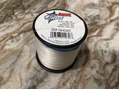 ANDE Premium WHITE Ghost monofilament Fishing Line Versatile Durable 30# 400 yds