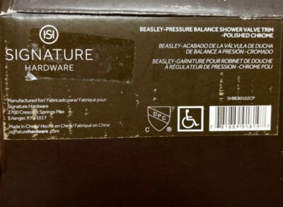 #ad Signature Hardware 449734 Beasley Pressure Balanced Valve Trim Less Valve $36.50