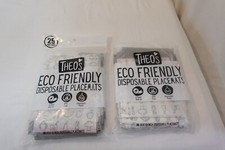 THEO'S (2) PACKS OF 25 EACH ECO FRIENDLY DISPOSABLE PLACEMATS - BPA FREE - NEW