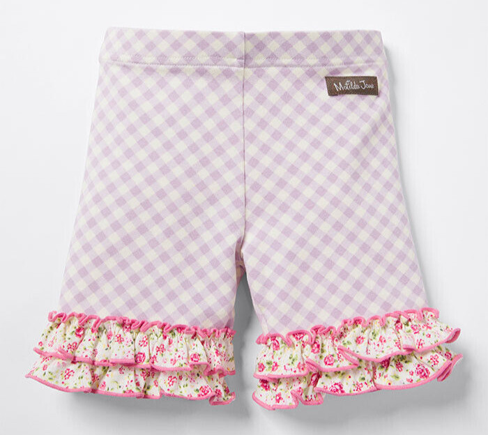 NWT Girls Matilda Jane Enchanted Garden Maddie Gingham Shorts Shorties size 4