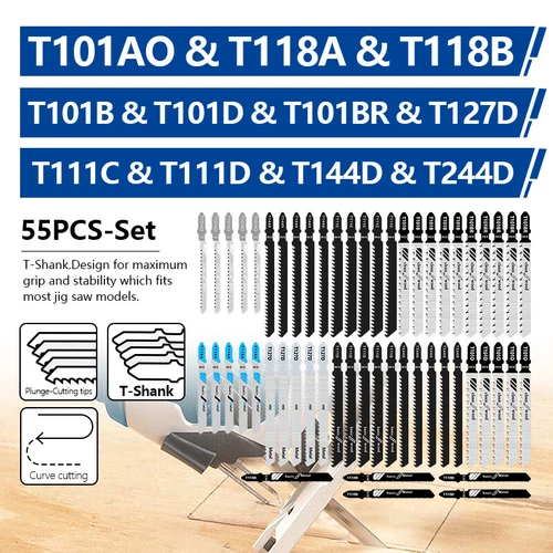 55x Stichsägeblätter T-Schaft Holz PVC Für Bosch Dewalt Makita Stichsägeblatt DE - Bild 4 von 11