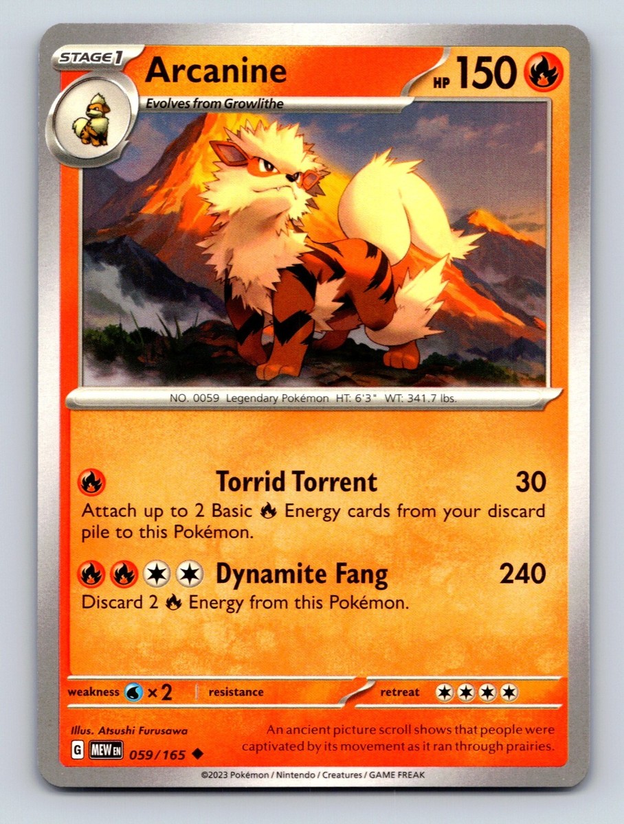 Arcanine HP 150 Dynamite Fang Attack Legendary Fire Pokémon | eBay