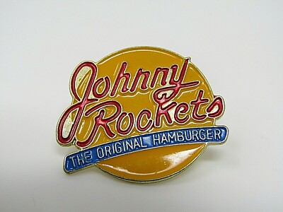 Vintage Johnny Rockets Enamel Pin The Original Hamburger Restaurant Diner Logo