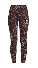 No Boundaries Juniors Knit Ankle Leggings Multicolor Hearts Small 3-5 