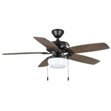 Hampton Bay 52 in. LED Matte Black Wet Rated Downrod Ceiling Fan w/ Remote