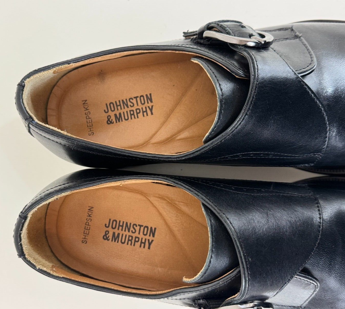 Johnston & Murphy McClain Monk Strap Black Leather Mens 8M  display picture 2