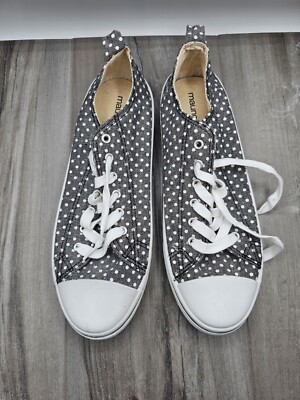 Maurice's Women's Gray/wht polka-dot cap toe Sneakers Shoes sz 12M
