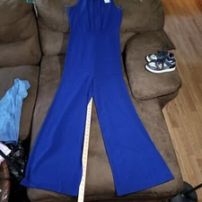 NWT HALSTON HERITAGE SLEEVELESS JUMPSUIT Sz 6 ROYAL BLUE