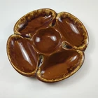 VTG McCoy Pottery MCP 906 Divided Relish Tray Mid Century Drip Glaze Serving