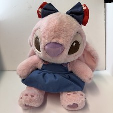 Lilo  Stitch Angel Denim Dress Plush Toy with Ribbon