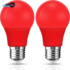 LED Red Light Bulb 60W Equivalent, A19 LED E26 Base Red Color Light Bulbs