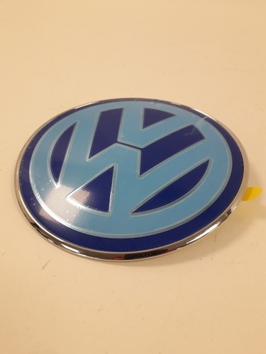 VW Front Bonnet Hood Badge Emblem Chrome Blue 1C0853617 39A New condition 4.5" - Picture 3 of 11