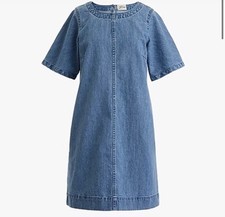 J. Crew Denim Mini Dress Size 0 Preppy Retro Old Money A Line Classic Pockets