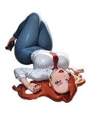 2646 Jessica Sticker, Made In USA, Laminated, Waifu, Sexy, Redhead, Curvy, Busty