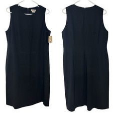 Michael Kors Black Sleeveless Sheath Lined Dress Round Neck Size 16 NEW!
