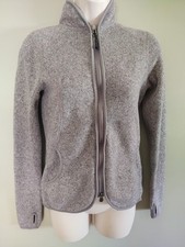 North Face Grey Fleece Pullover Zip Up Women's One Size Classic Cozy Pockets