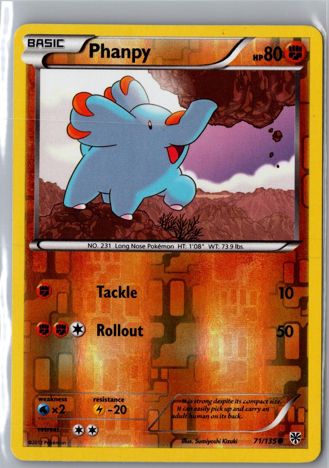 Phanpy 71/135 Common Plasma Storm Pokemon Reverse Holo Near Mint