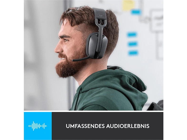 Logitech Zone Vibe 100 leichte Bluetooth Kopfhörer mit Mikrofon Headset 18h Akku - Bild 3 von 4