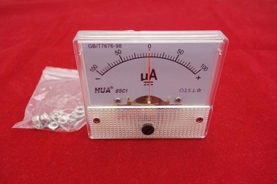 DC Minus Plus -100uA-+100uA Analog 85C1 Analogue Ammeter Panel Meter *lh
