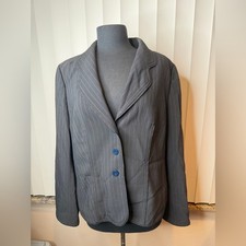 Escada Black Pinstripe Womens Blazer Escada L...