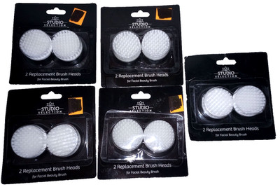 Studio Selection Facial Brush Replacement Heads - Lot of 5 Packs (10 Total)  New