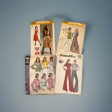 Vintage 1970s Sewing Patterns Lot 4 McCall, Butterick, Simplicity Size 6 to 18