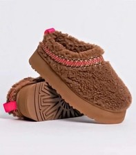 Ugg Tazz Braid Platform Slippers Hardwood Size 9 EUC 