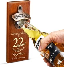 22nd Wedding Keepsake for Him, 22 Years Marriage Gift Husband, Brown