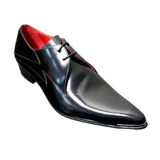 Jeffery-West MUSE Adamant 'PRINCE' Black polish leather pointed toe Lace up Shoe