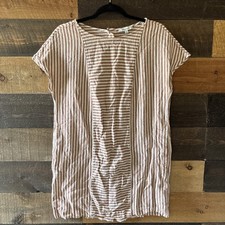 Madewell Linen Blend Stripe Mini Dress Women's medium Preowned