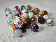 Vintage.Lot Of 27 Marbles Akro,Peltier,Vitro,Champion Corkscrew Slags.