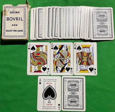 Old c1930 Vintage ** BOVRIL ** Advertising Wide Playing Cards special aces