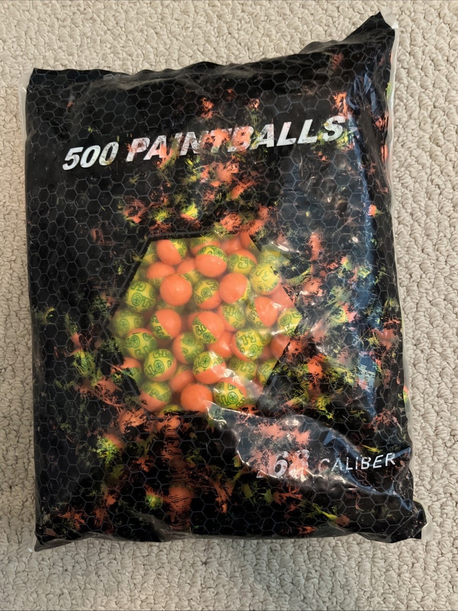 500 Billes De Paintball G.I. Sportz .68 Cal Orange/jaune - Sac Réutilisable