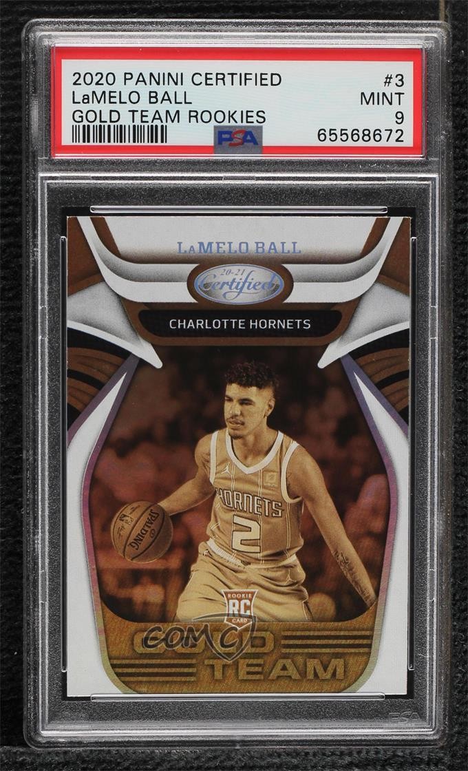 2020-21 Certified Gold Team Rookies Lamelo Ball #3 PSA 9 MINT RC 02v3