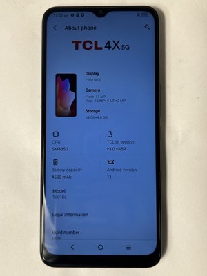 TracFone TFW StraightTalk T601DL TCL 4X 5G (64GB) - Black - Tested Working NICE!