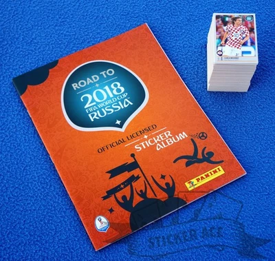 PANINI, Road to 2018 Russia, complete loose stickers set + empty album + pack - Bild 1 von 4