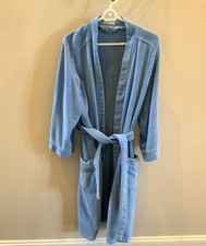 VTG Christian Dior Monsieur mens Robe sky blue Terry Cloth One Size Pickets Belt