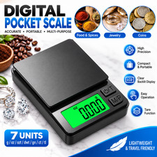 Pocket Scale Digital Gram Scale Food Jewelry Coins Gold 1000g x 0.01g