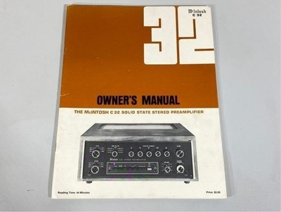 McIntosh Service Manual for Model C32 Preamplifier English w/ Circuit Diagram