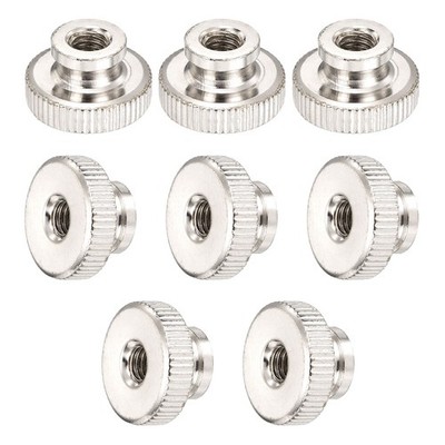 Knurled Thumb Nut, 8Pcs M6*1 Iron Round Knobs nickel plating, Silver Tone