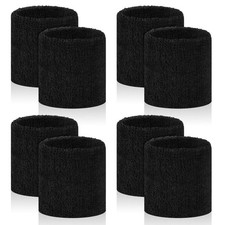 8 Pcs Sports Wrist Sweat Bands for Men  Women  Absorbent Wrist Sweatband