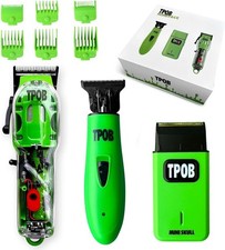 TPOB Slime 2 Barber Hair Clippers Trimmer Shaver Set for Men with Matte Green Ca