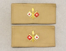 Army Chevron 2146: Signal Corps Private First Class, pair - c.1902, khaki
