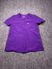FIGS Scrub Top Womens Small Purple Technical Collection V-Neck Nursing Medical