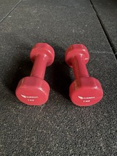 2kg Pair Rubber Dumbbells Fixed Weight Gym Exercise
