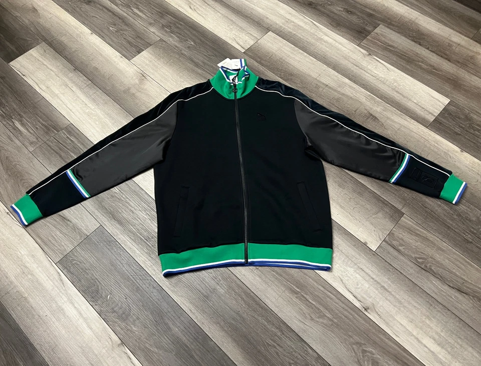 Chaqueta deportiva para hombre Puma x Big Sean T7 negra terciopelo blanco/verde/azul talla XL nueva con etiquetas Foto 4 de 4