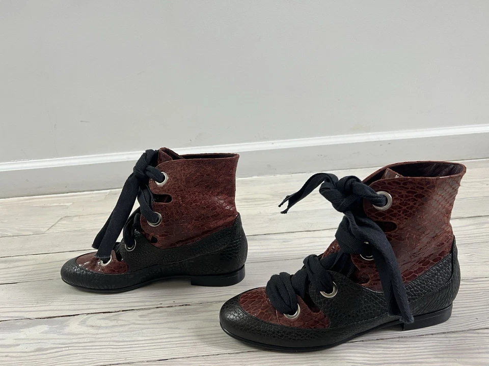 Vivienne Westwood Two Tone Leather Booties Sz 37 - Image 3 of 4