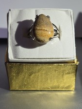 Picture Jasper Teardrop Adjustable Ring 3/4" Tall